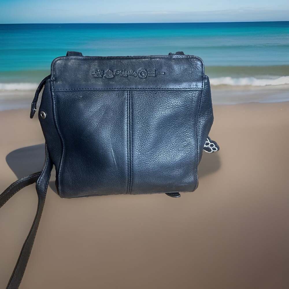 Fossil 1954 Vintage Black Leather Shoulder Bag Crossbody Minimalist Classic